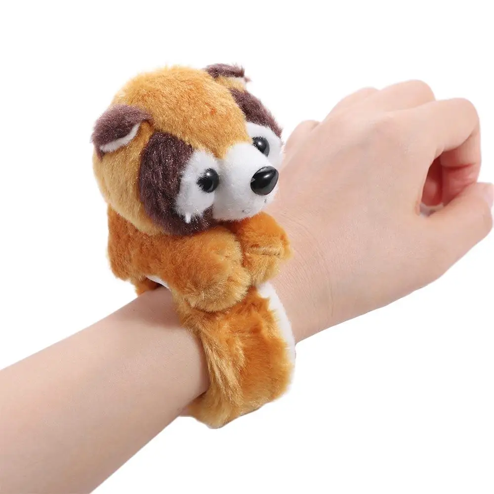 Jungle Animal Stuffed Animal Wristband Panda Tiger Rabbit Bunny Cartoon Slap Bracelet Clap Circle Comfortable Children Gifts