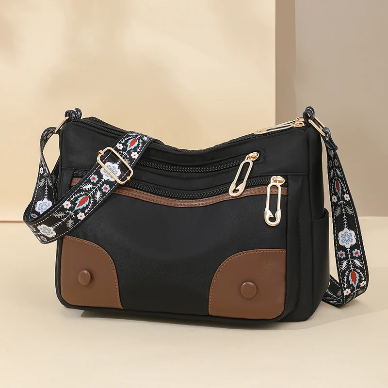 

Fashion Ladies Casual Crossbody Bags New Women Messenger Bags Retro Color Blocking PU Leather Shoulder Bag Female Zipper Handbag