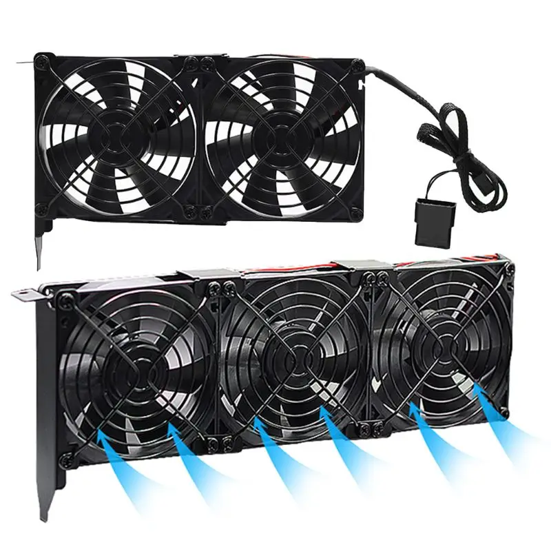 VGA Cooler Dual-Fan/ Three Fans 80mm Graphics Card Heatsink GPU Radiator Partner Ultra Universal High Speed Quiet