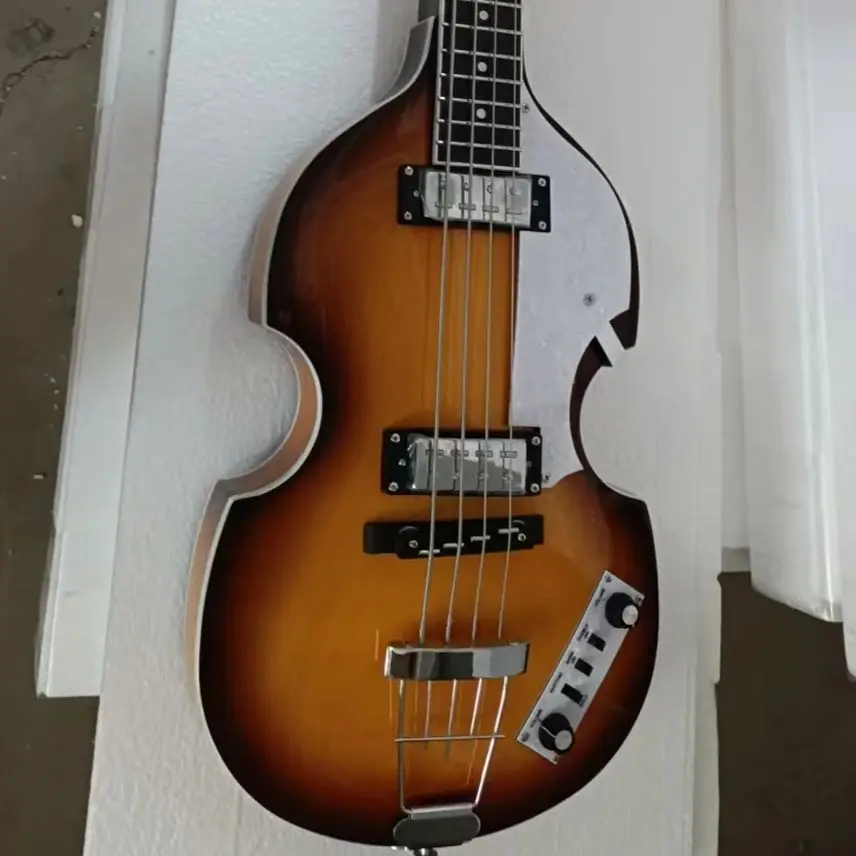 Bajo eléctrico BBT sólido, 4 cuerdas, hardware cromado Hofne, golpeador blanco HH F/S, envío gratis