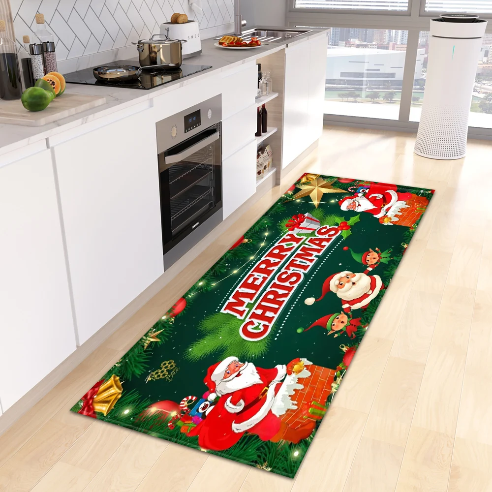 Christmas kitchen bathroom bedroom corridor non-slip floor mats living room home balcony  decoration carpet