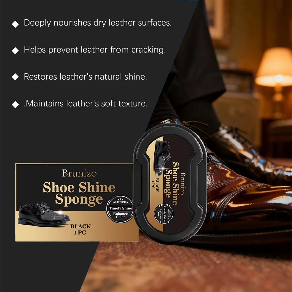 Shoe Shine Sponge,Leather Shoe Polish Brush,Shoe Maintenance Brightening Cleaning Duster Sponge Wipe Colorless Cleaner