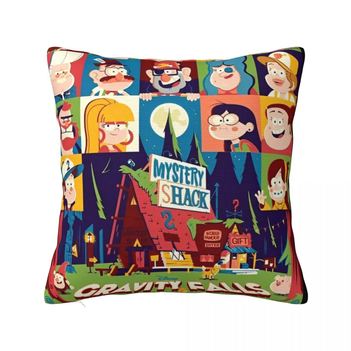 Gravity Falls Character Group Pillowcase Print Polyester Cushion Cover Decorative Throw Pillow Case Cover Home 45X45cm