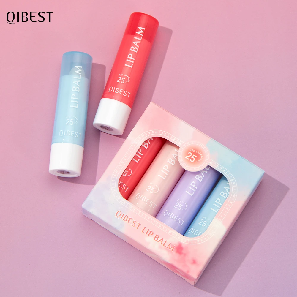 QIBEST Baume à lèvres hydratant et nourrissant, Huile à lèvres repulpante, Gloss brillant, Soins quotidiens pour les lèvres