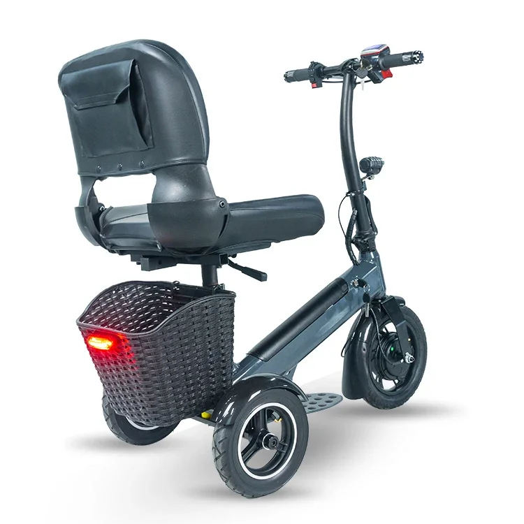 Patinete eléctrico SM-12 Pro Sit con cesta para personas mayores, triciclo eléctrico de 3 ruedas