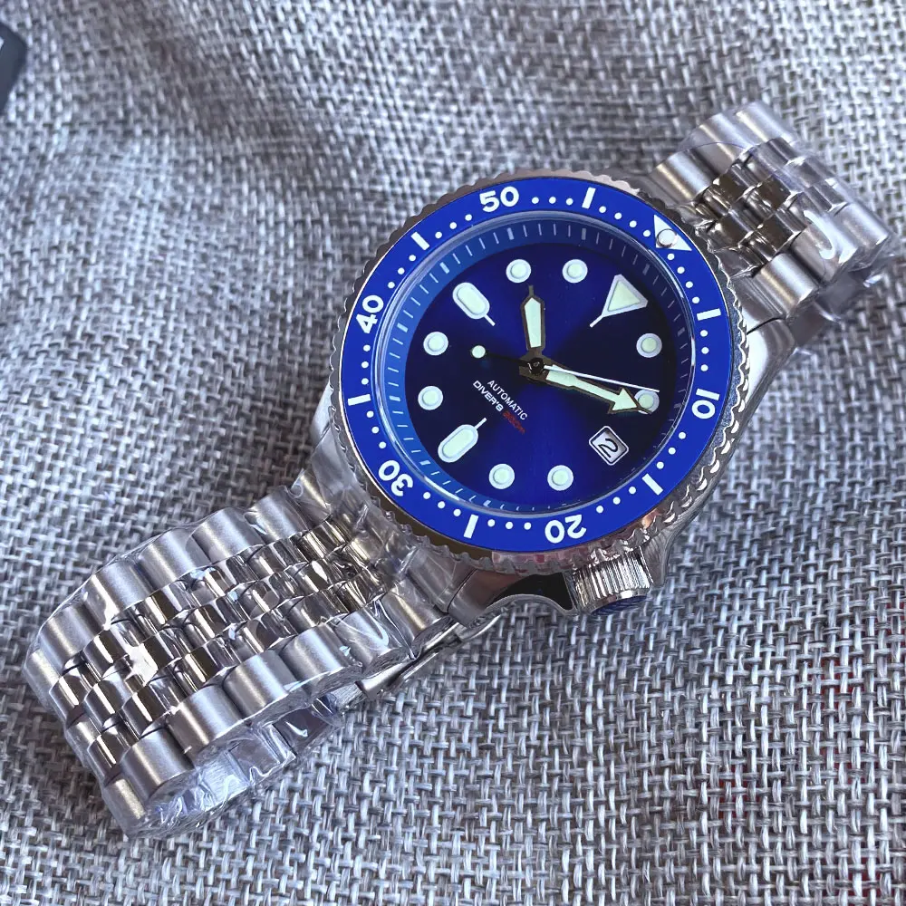 Tandorio nurkowanie SKX Mod zegarek mechaniczny dla mężczyzn luksusowy zegarek ze stali nierdzewnej nh35a 120 kliknięć Bezel prezydent bransoletka