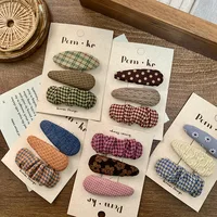 3Pcs/Set Women Girls Fashion Coffee Color Geometric Stars Ornament Hair Snap Clips Adult Sweet Hairpins Female Hair Accessories 2