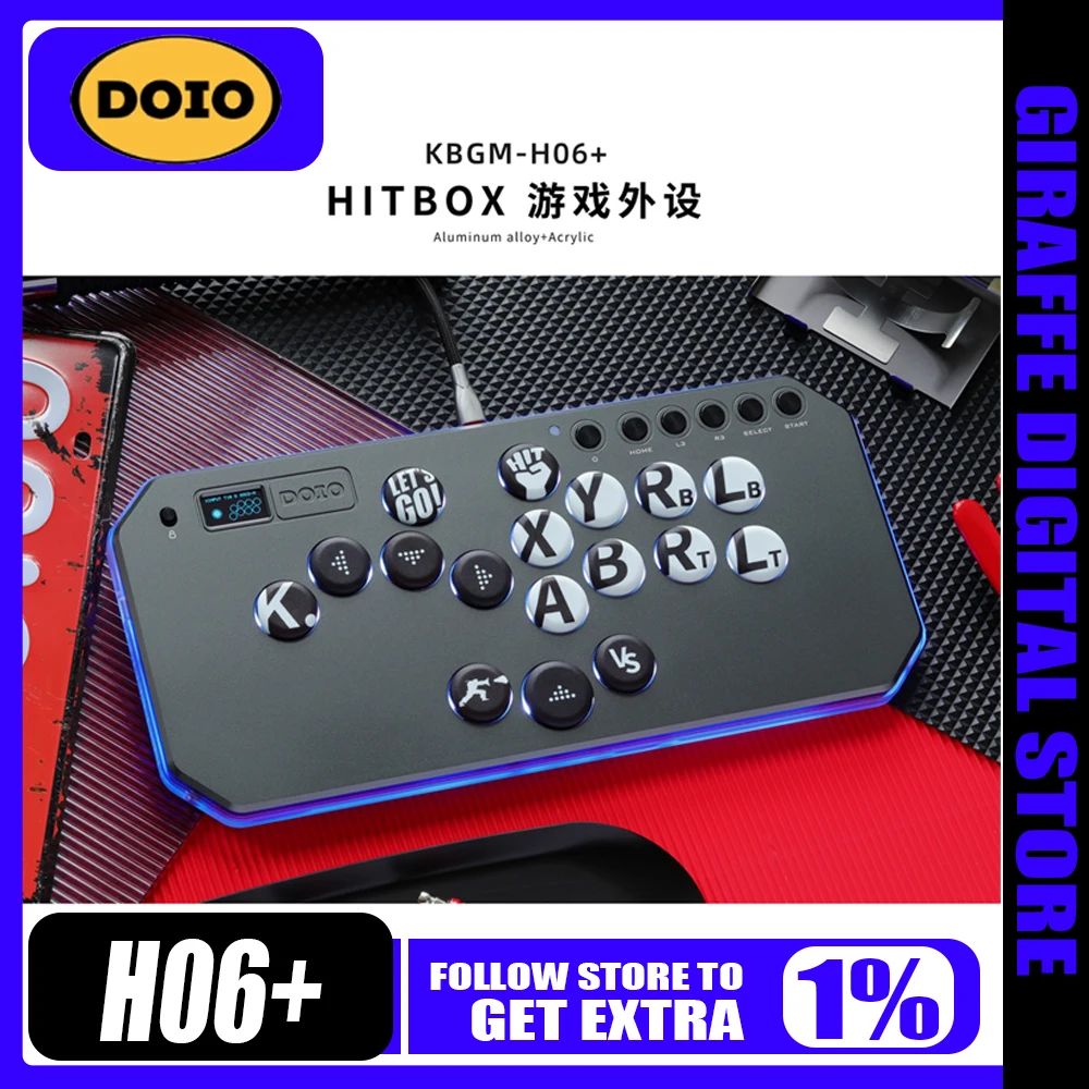 

DOIO KBGM-H06+ Portable Game Keyboard Upgradeable Wireless Aluminum Alloy Hand Rest Keyboard for PS5 Switch Steam NS2 PC Gift