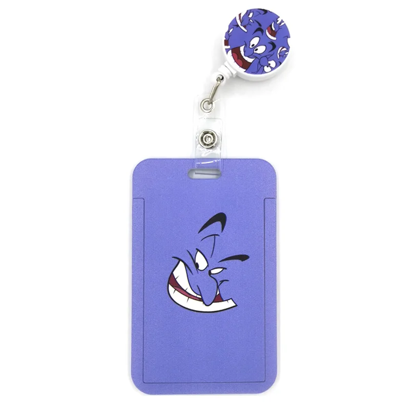 Aladdin and the magic lamp Cute Card Cover Clip Lanyard Retractable Student Nurse Reel Clip Cartoon ID Card Badge Holder  Reel