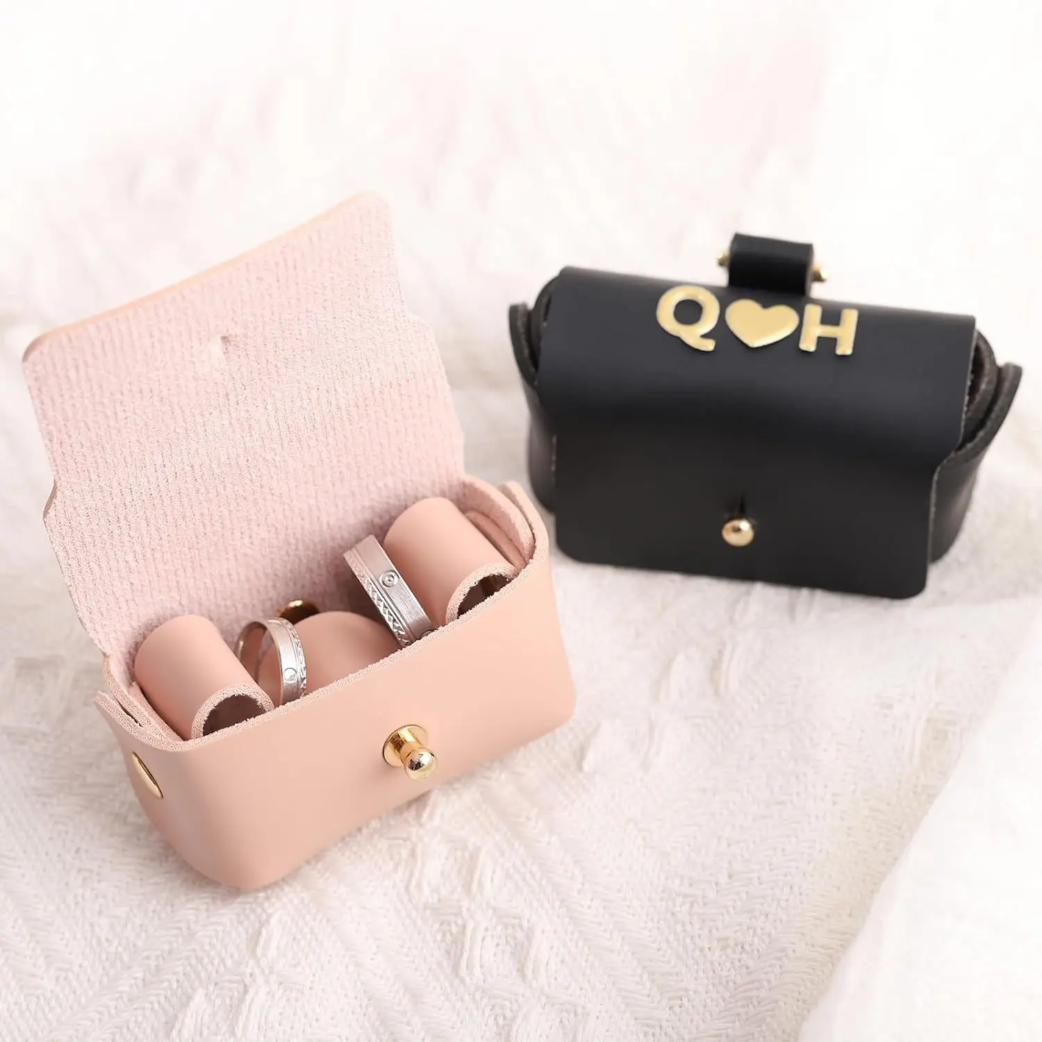 Leather Ring Storage Bag for Proposals & Jewelry Storage