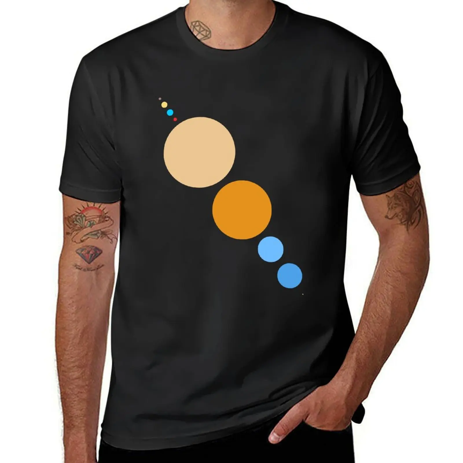 Planets To Scale (diagonal) T-Shirt sweat hippie clothes Blouse anime Short sleeve tee men