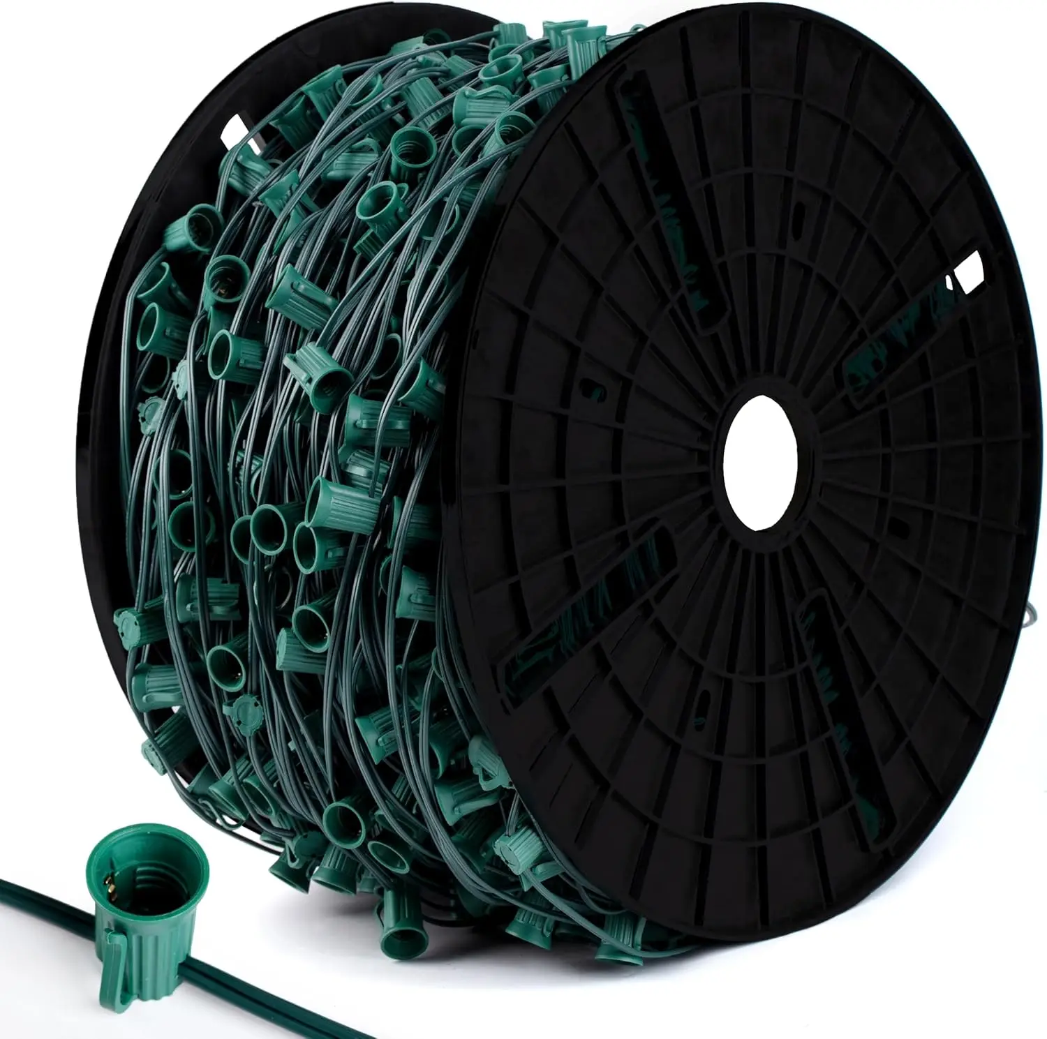 C7 Christmas Lights 1000 Ft Spool, SPT-1 Wire, Indoor/Outdoor String Lights