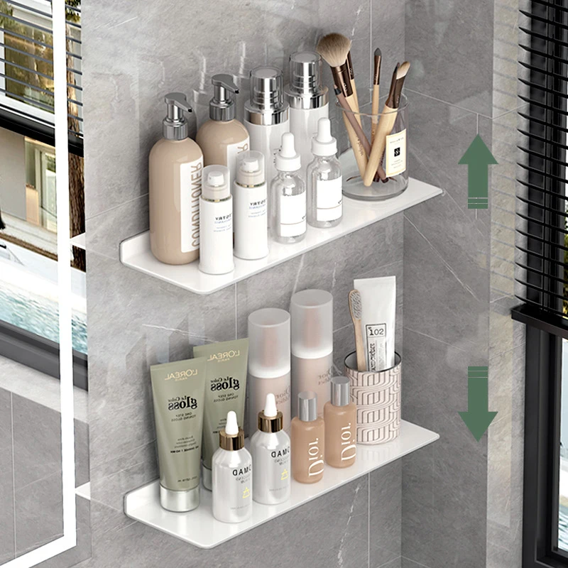 20/30cm Bathroom Shelf Kitchen Organizer No Drill Wall Storage Rack Modern Wall Mounted Shelves