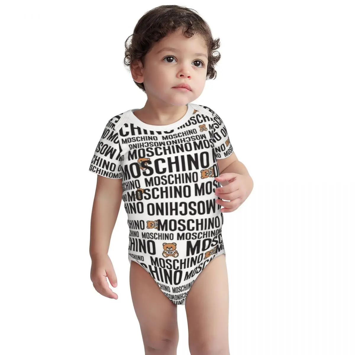 M-Moschinos-Bodysuit unissexo para bebê, recém-nascido Onesie, menino e menina, camisa de algodão, camiseta, macacão