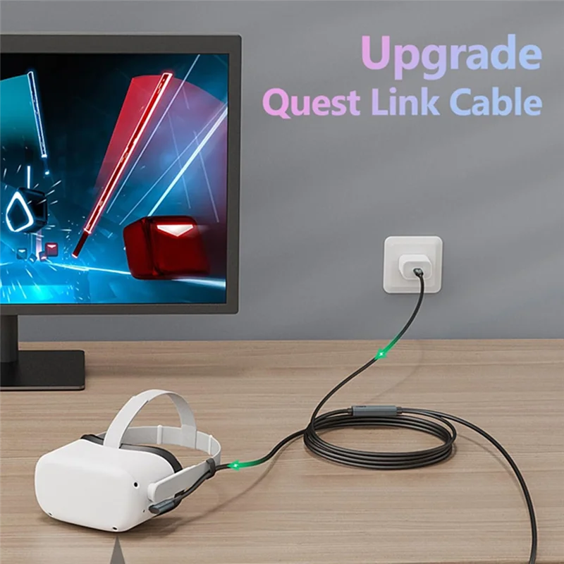 【B74A】Data Cable VR Streaming Cable 10GB High-Speed Transmission Elbow Smart Device Fast Charging Type-C 5M