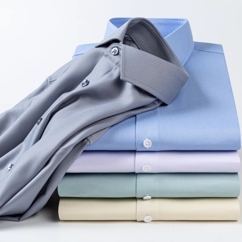 

New Fabrics Bamboo Fiber Easy care Shirt Men Long Sleeve Slim Fit Shirts for Man 3xl 4XL Men's Shirt Long Sleeve Casual Business