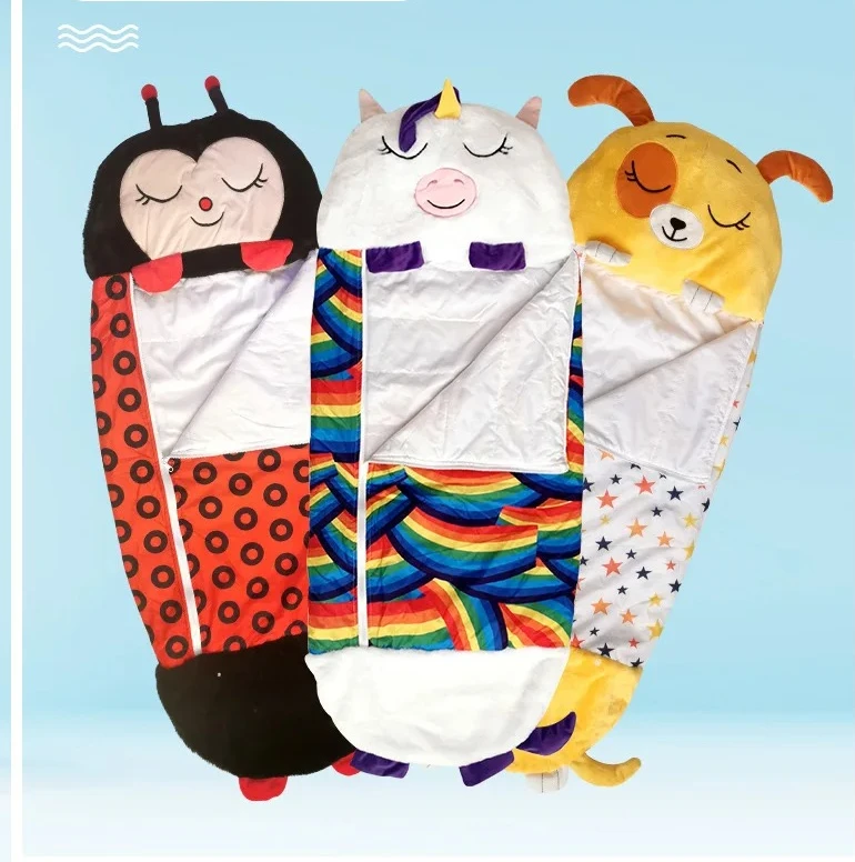 

2-in-1 Kids Plush Sleeping Bag Pillow Warm Comfy Sleep Sack for Boys Girls Soft Animal Sleepy Sack Birthday Gift for Children