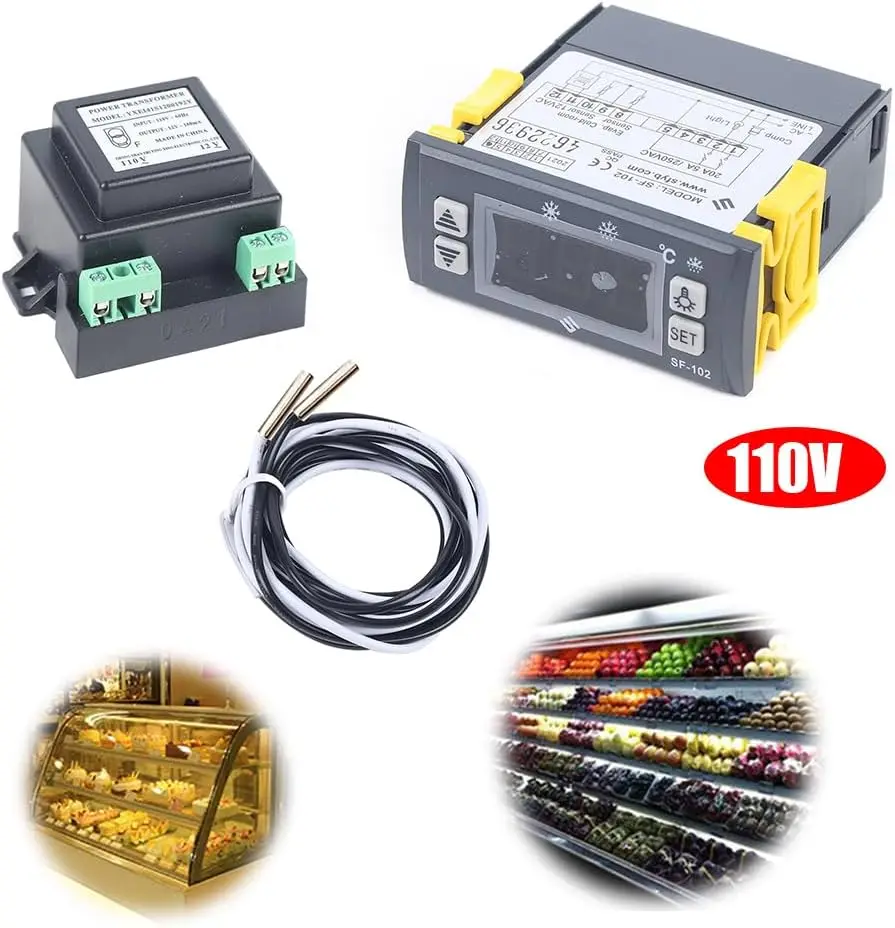 SF-102 ترموستات الثلاجة ذكي العرض، 110 فولت 60 هرتز شاشة ديجيتال إلكترونية متحكم في درجة الحرارة ترموستات