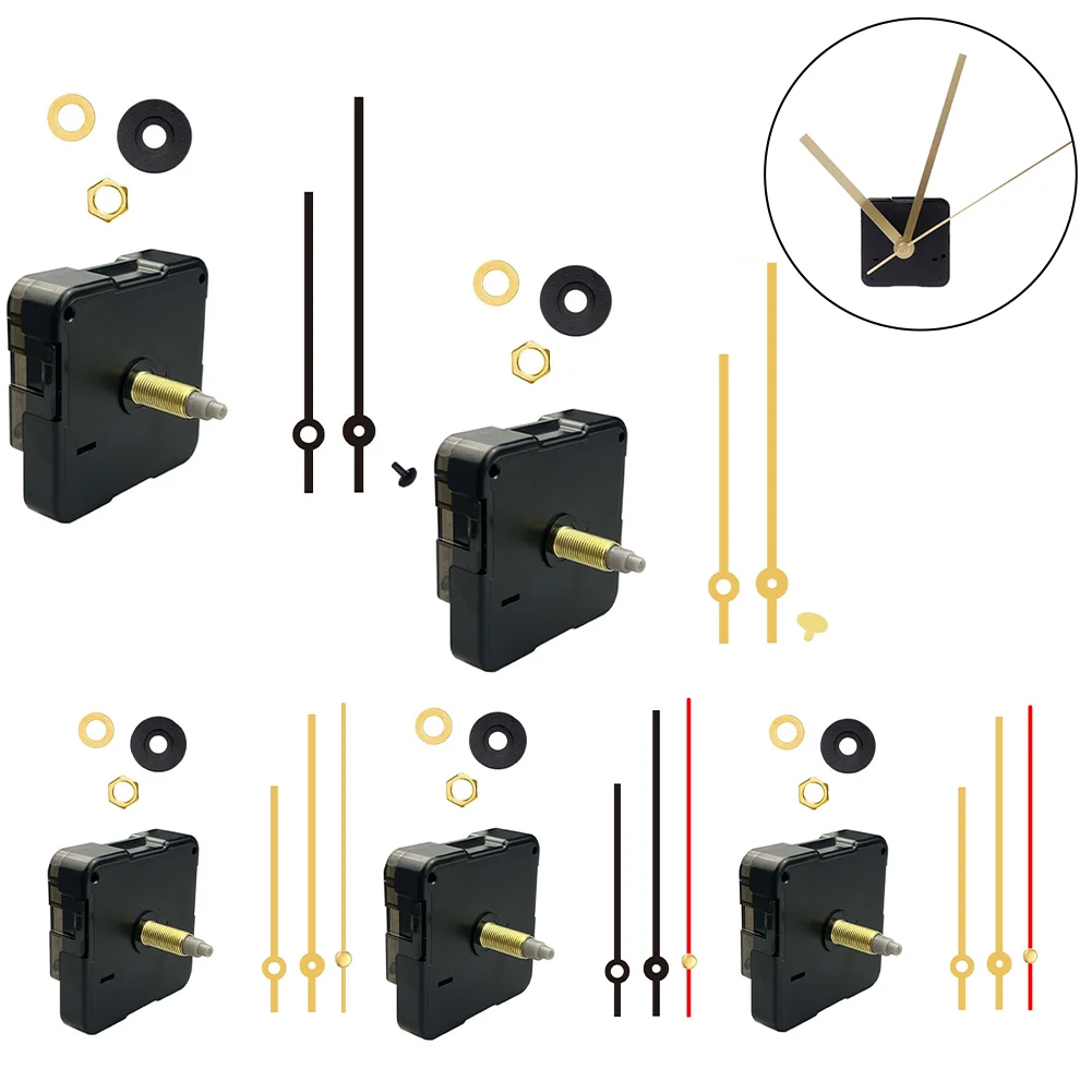1 Set Wall Clock Movement Silent Clock Movement DIY Repair Parts Kit Long Thread For Clocks With A Panel Thickness Within 8-10mm