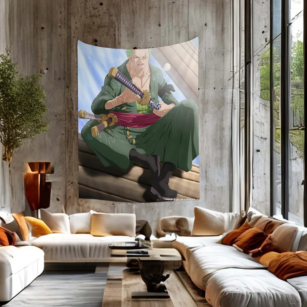 Anime Cool Boy O-One Piece Roronoa Zero Hanging Bohemian Tapestry Bohemian Wall Tapestries Mandala Cheap Hippie Wall Hanging