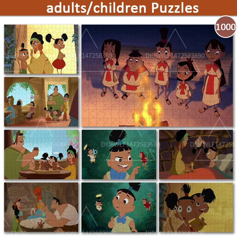 

1000 PCS Wooden Puzzles Children's Educational Toys Disney The Emperor's New Groove Toy Posters Adult Handmade Gifts Family Game