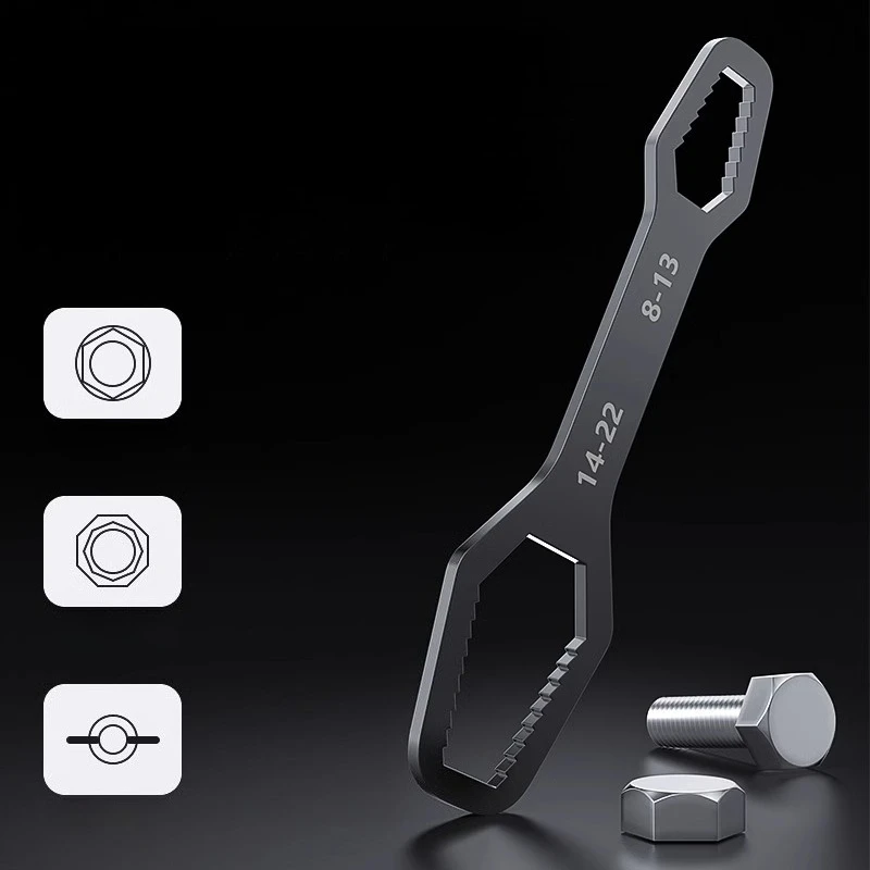 Double-headed Plum Wrench 8-22 Multi-function Anti-skid Self-tightening Adjustable Stay Wrench Household Auto Repair Hand Tool
