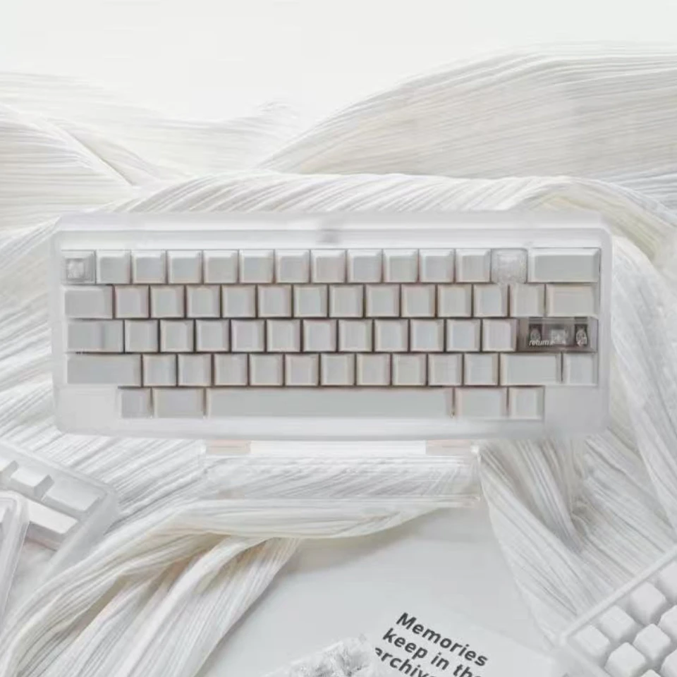 LeleLab Hokkaido White Theme Keycap 133key ABS Custom Minimalist