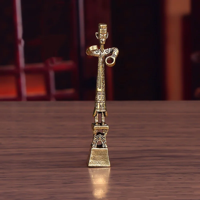 

Sanxingdui Brass Standing Portrait Decoration Creative Gift Home Desktop Decoration