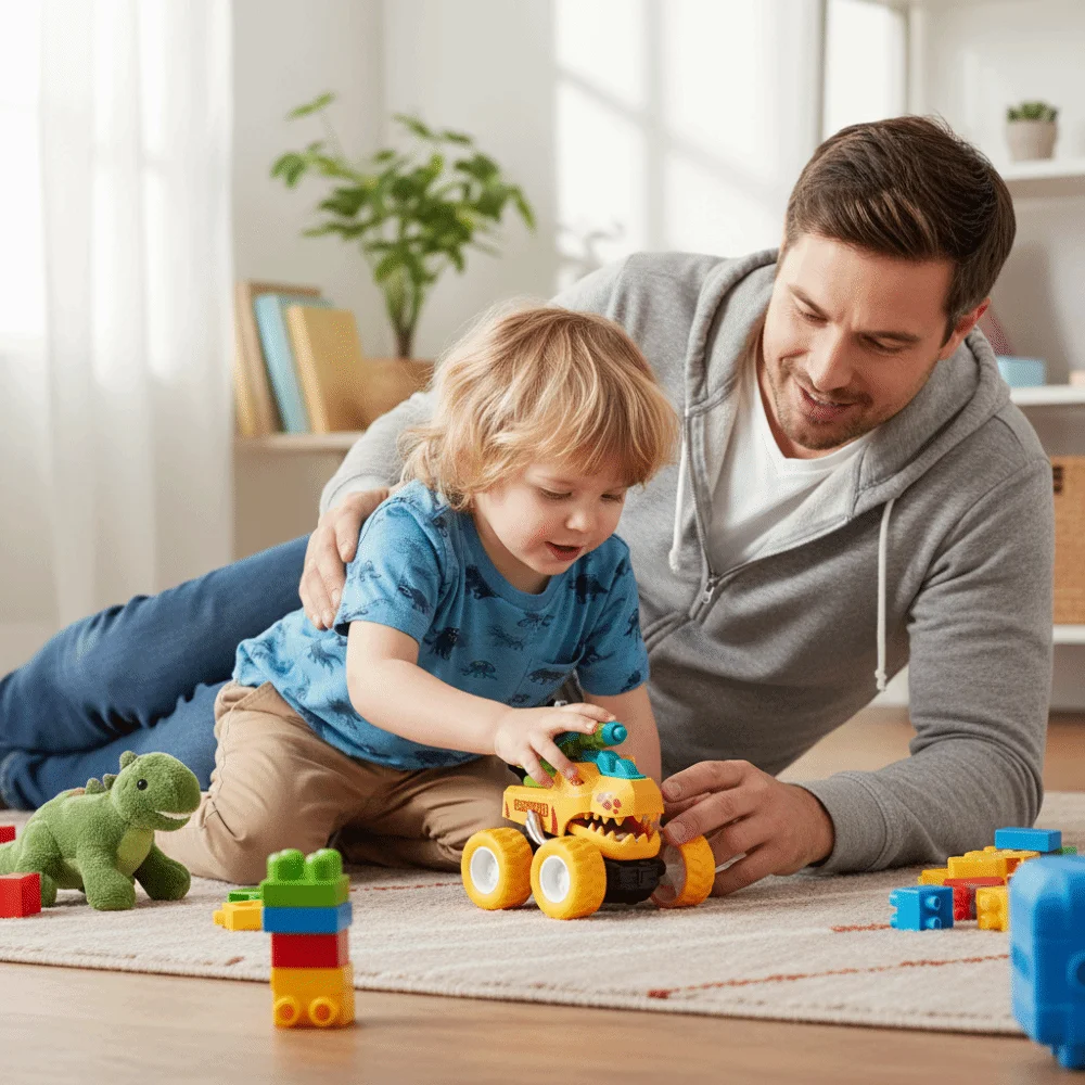 Cartoon Design Dinosaur Car Toy Inertial Sliding Ballistic Launch Pull-back Vehicle Mini Size One Step Transform