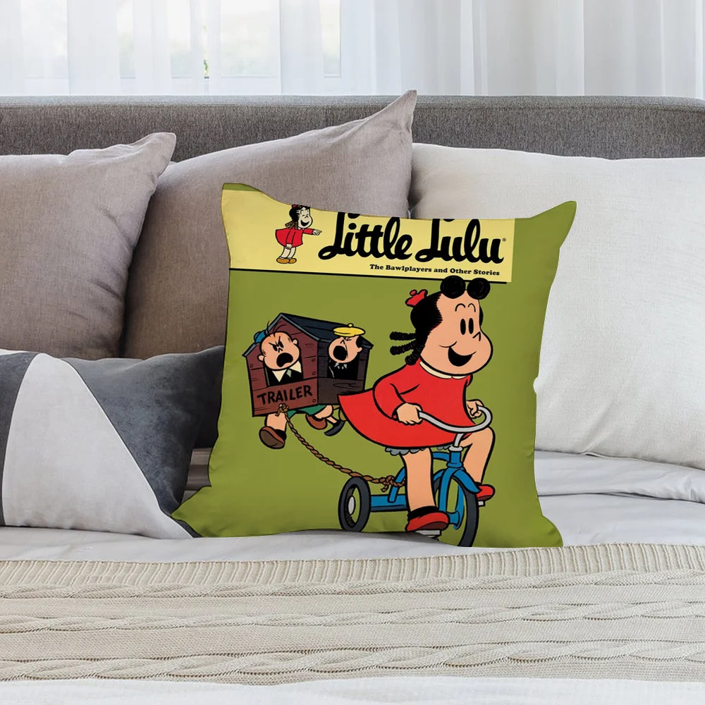 The Little L-Lulu Show Pillow Case Short Plush Pillow Covers Sofa Decorative Gift Home Double-sided Printing Cushion Cover