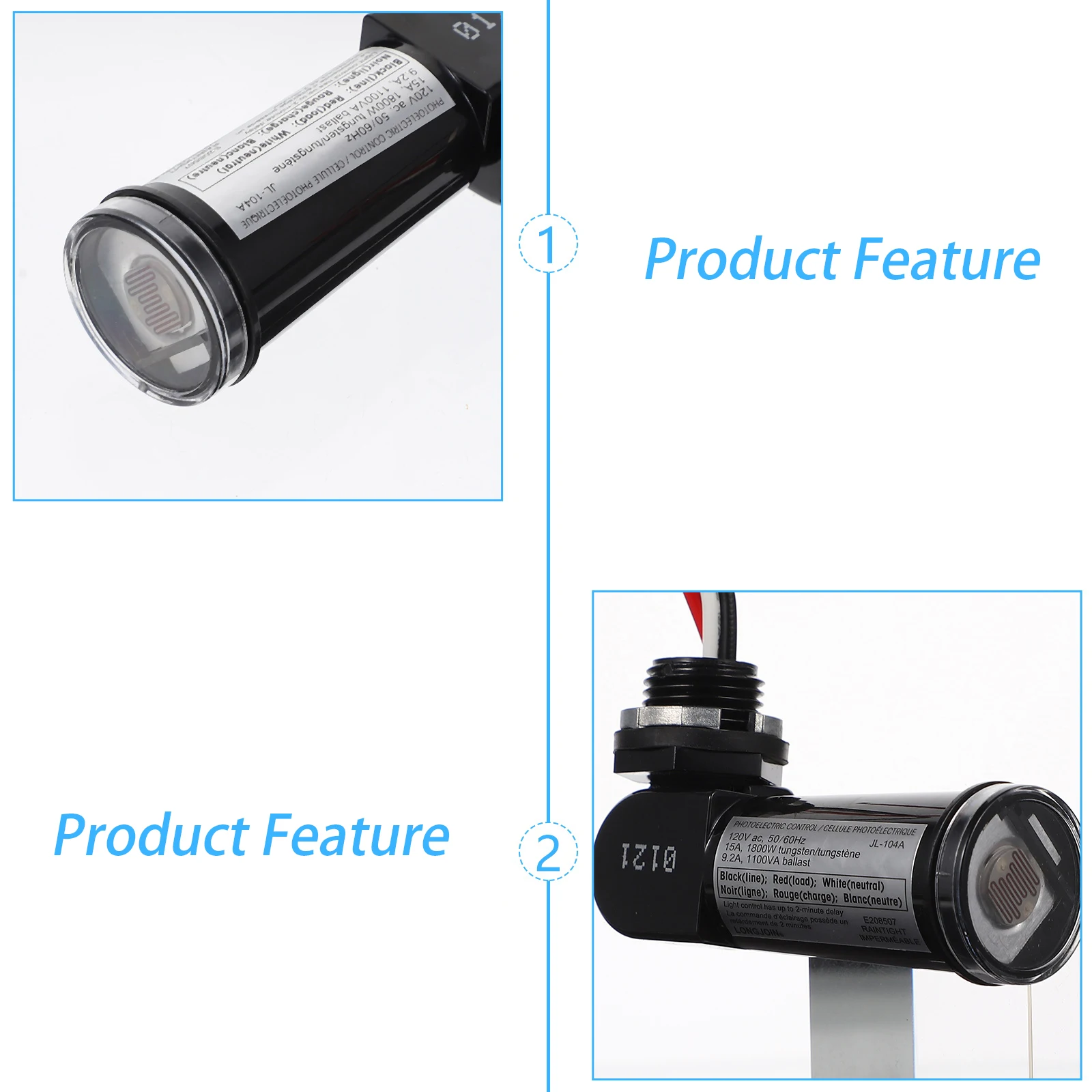 

LED 220v Photocell Waterproof Plastic Street Lighting Auto On Off Dawn Dusk Delay Feature LED CFL
