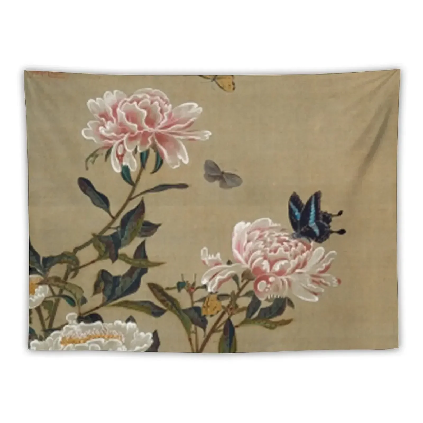 Favourite Artists - Peonies & Butterflies - Jakuchu? Ito Tapestry Room Decor Aesthetic Home Decoration Tapestry