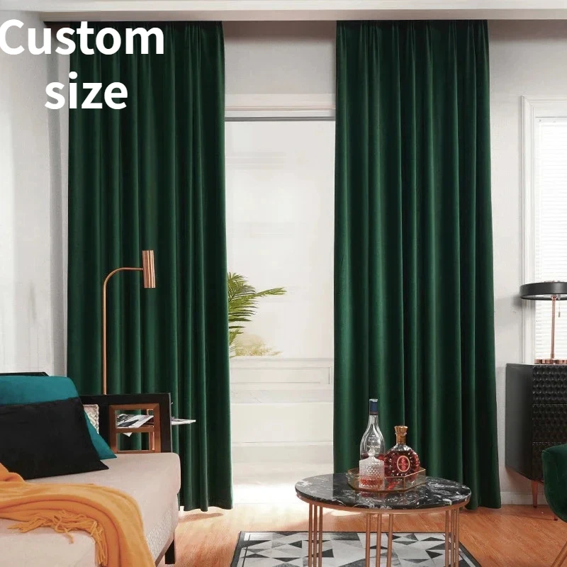 

Velvet Curtains for Living Room Blackout Luxury Decor Bedroom Hall Drapes Green Sheer Window Fabric Blinds Tend Interior Thermal