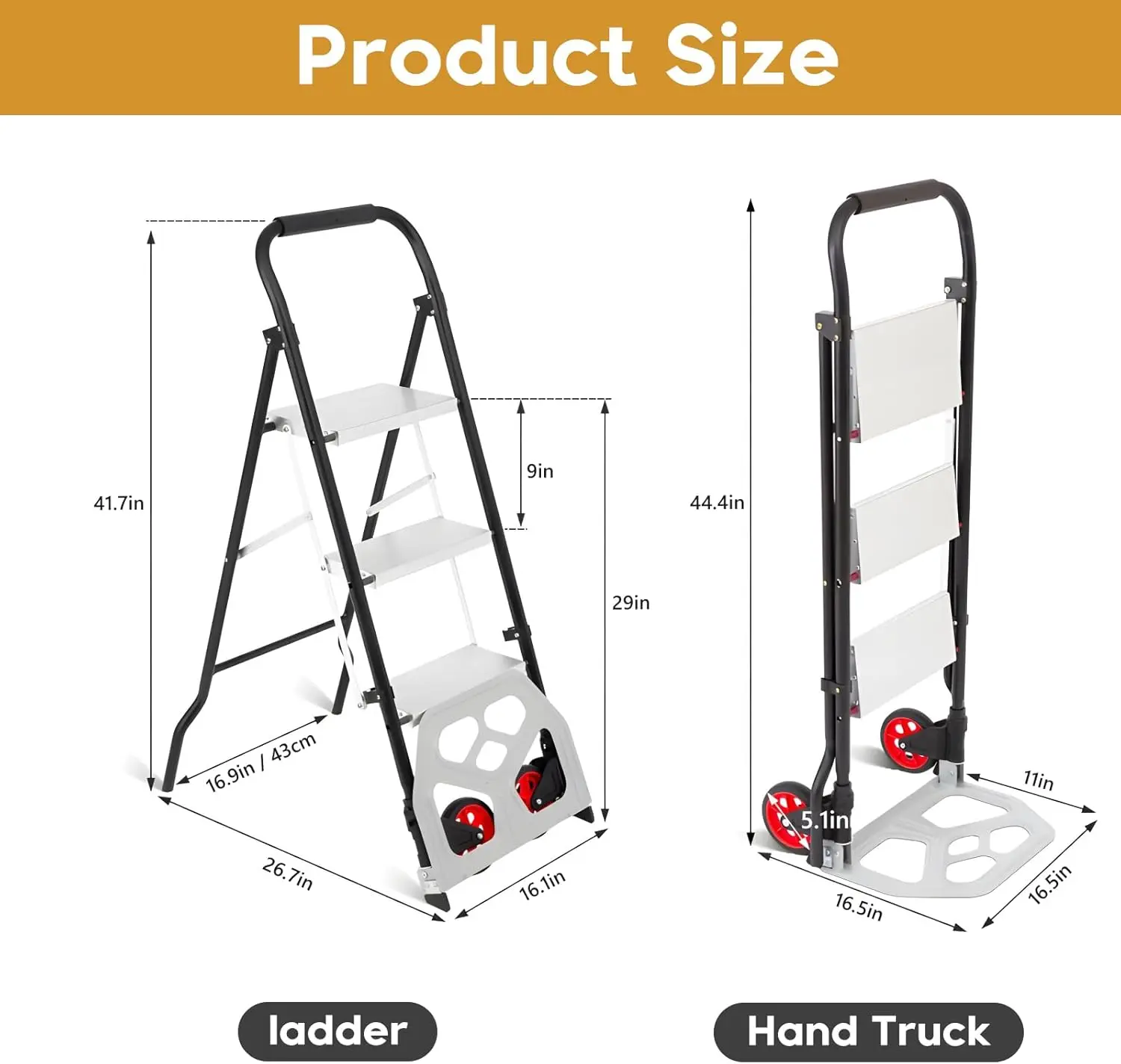 Non-slip Home Step Ladders Indoor Folding Ladder Multi-functional Thickened Steel Pipe Shrinking Step Stools Climbing Stairs