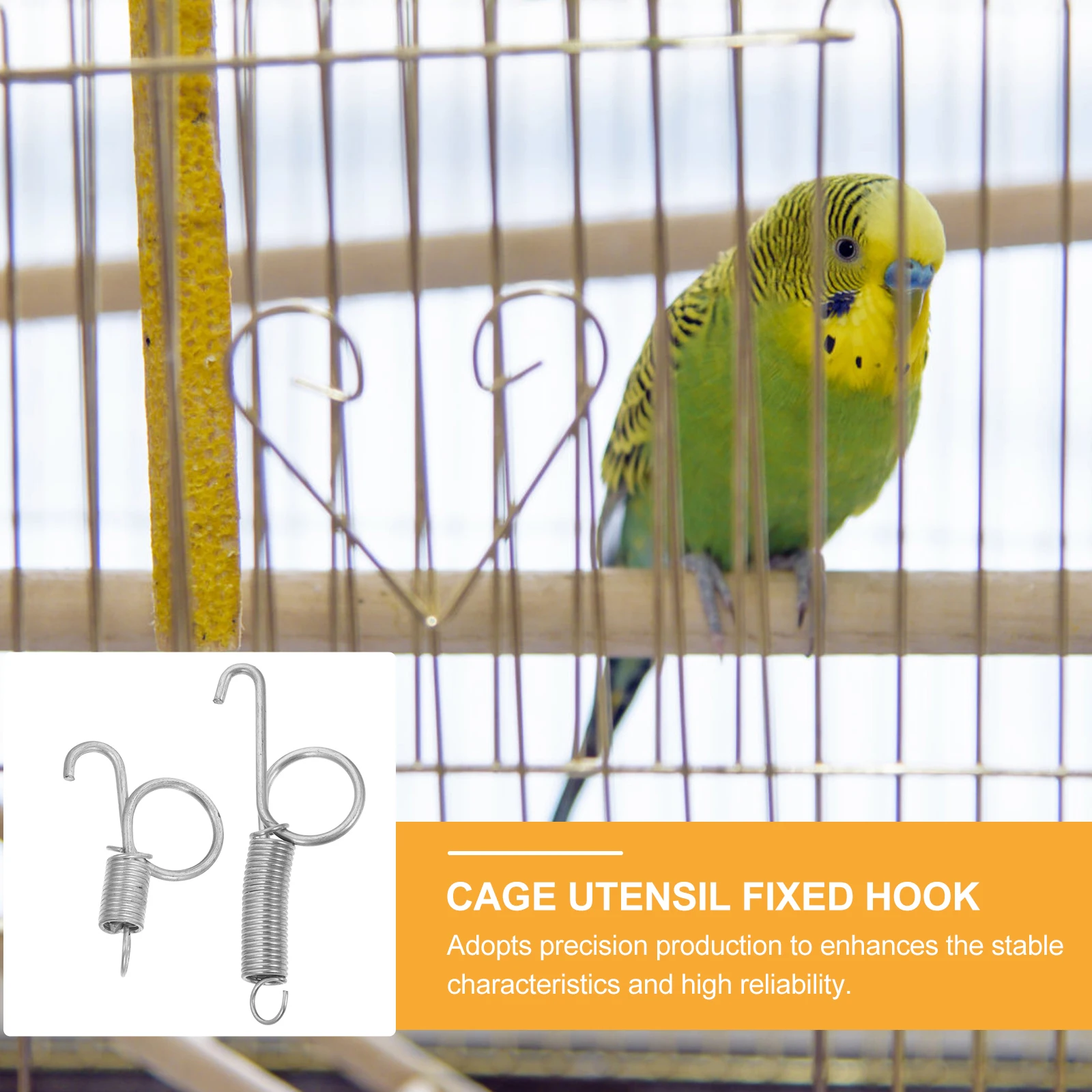 

20Pcs High Quality Bird Cage Door Spring Hooks Easy Install Rabbit & Chicken Cage Locking Device