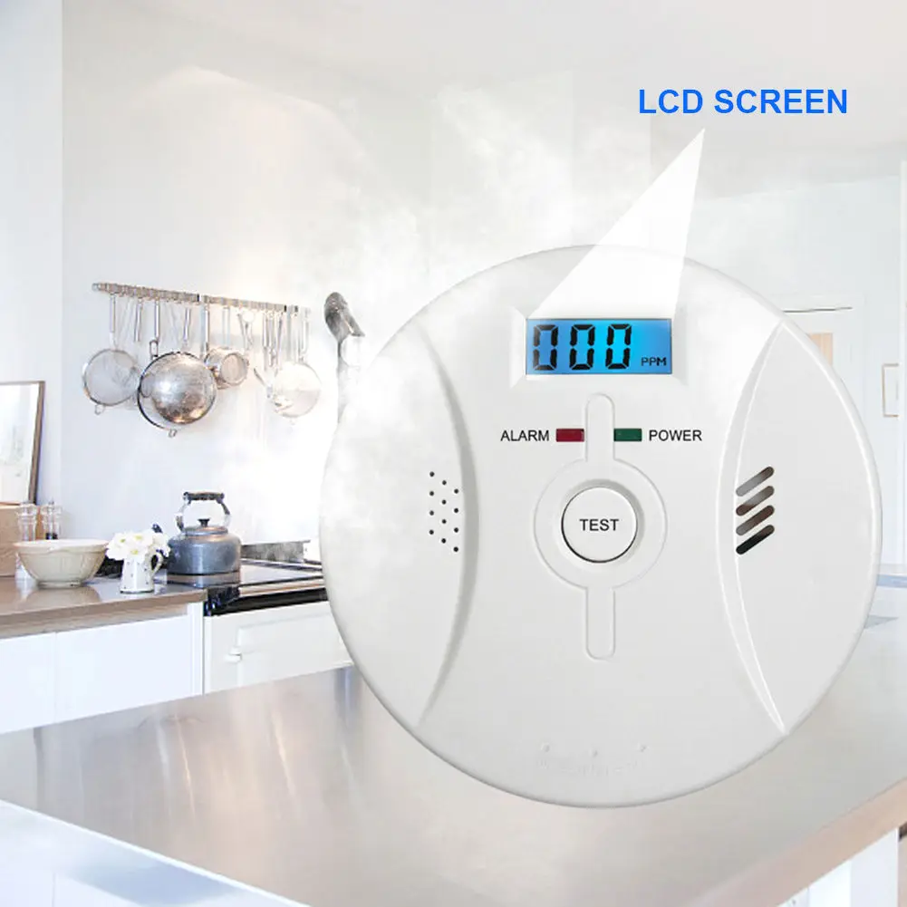 Carbon Monoxide Alarm Detector, 2-in-1 Smoke Carbon Monoxide Alarm, Coal Smoke Gas Leak Detector, CO Carbon Monoxide Alarm