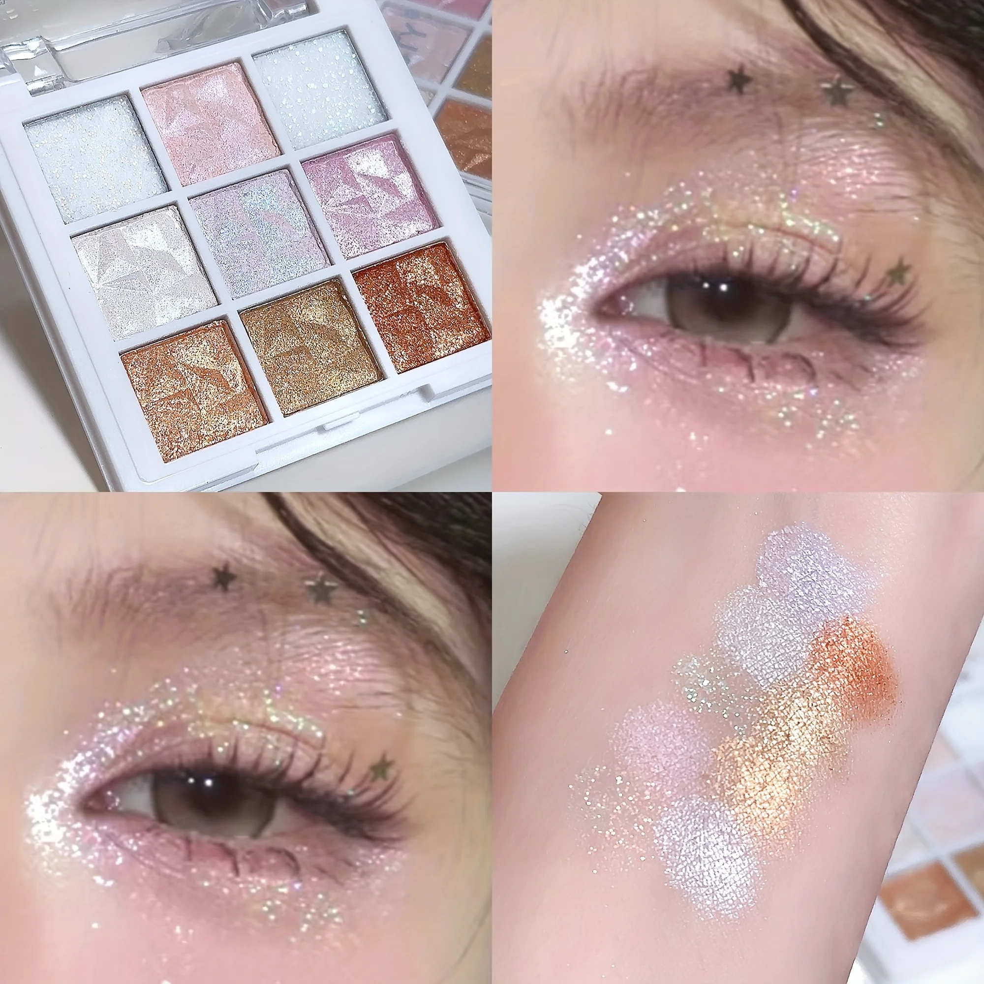 Palette di ombretti a 9 colori in tè al latte, tonalità terrestri, tonalità opache e luccicanti, look morbido e fumé, polvere senza volare, perfetta da indossare ogni giorno