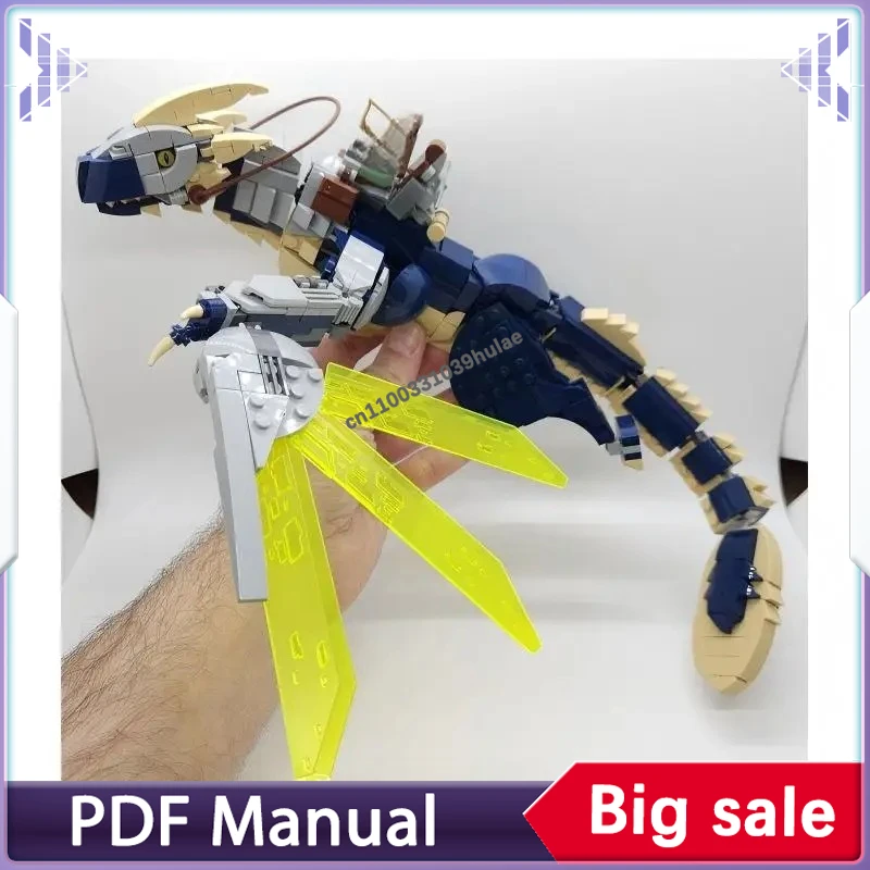 

632pcs Quillfin Glow Spine Fantasy Beast MOC Building Blocks Rideable Dinosaur Model Assembly Bricks Set Toy Display Gift