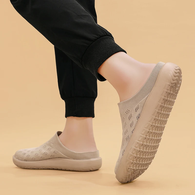 Men's Wide Toe Shoes Baotou Semi-Slippers Men's Summer Thin Net Breathable Soft-Soled Leisure Sports Shoes Outdoor Hiking Shoes image 6