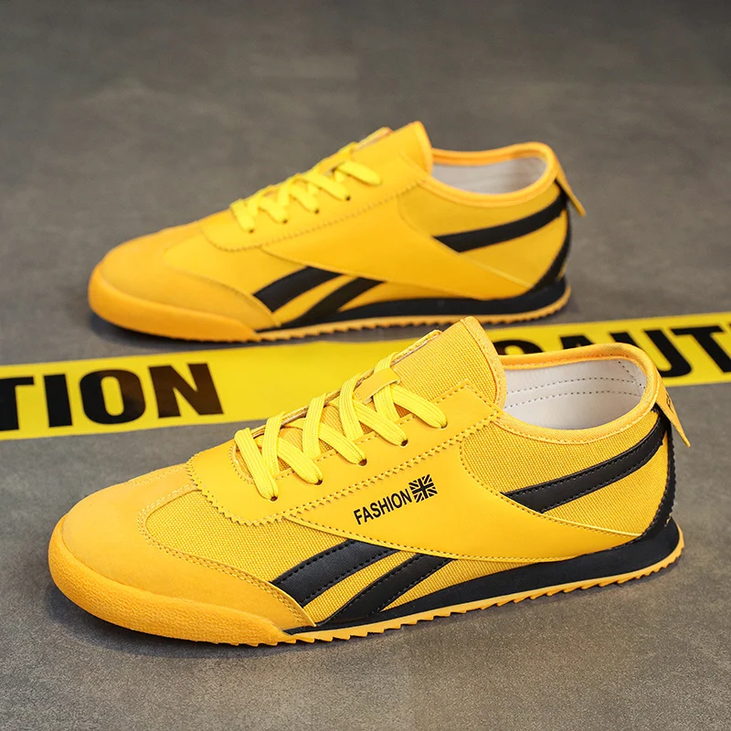 New Retro Yellow Men Shoes Designer Men's Sports Shoes Breathable Luxury Canvas Shoes Men Sneakers Casual Walking Flats Trainers