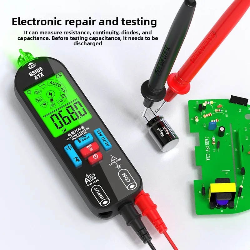 Rechargeable Digital Multimeter, High Precision Anti-burn Tester Electrician & Household Maintenance