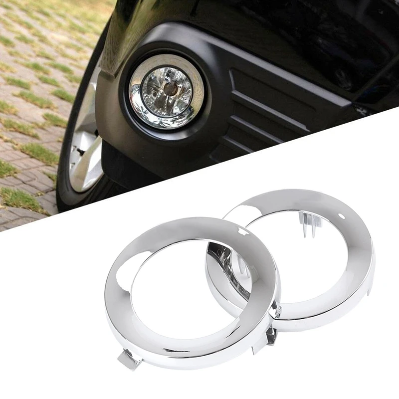 For Subaru Forester 2009-2013 Pair Front Chrome Fog Light Lamp Cover Cap Trim Ring 57731SC000