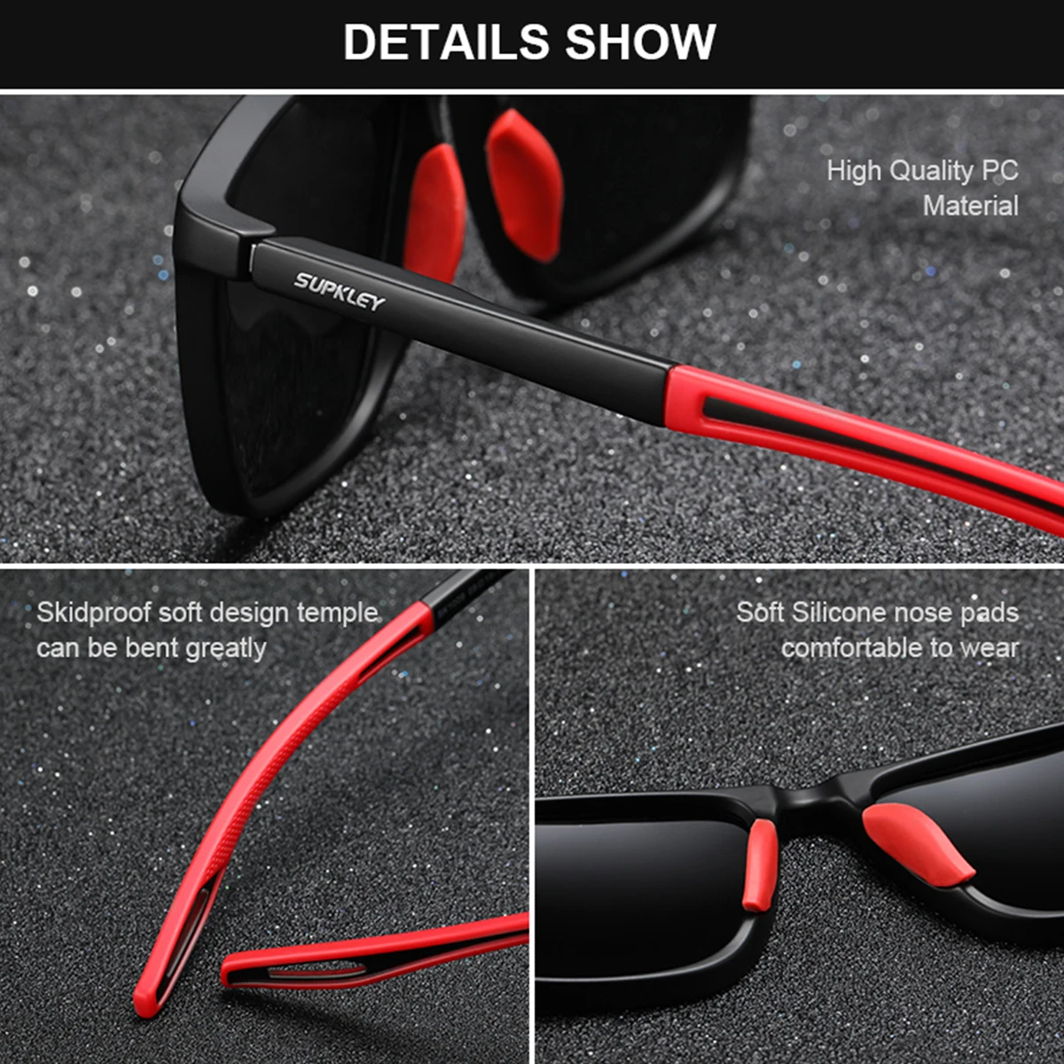 SUPKLEY Sports Sunglasses Polarized for Men Women Light Weight Cycling Hiking Drving Fishing Sun Glasses Outdoor Eyewear