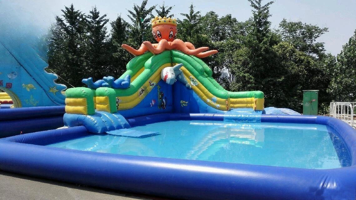 Large scale bracket pool bracket swimming pool mobile water park inflatable pool slide combination