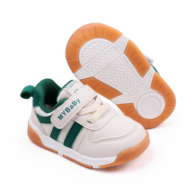 Sneaker causale per bambini primavera e autunno maglia traspirante antiscivolo in gomma di alta qualità e PU morbido per 1-3 anni Toddler NewFashion