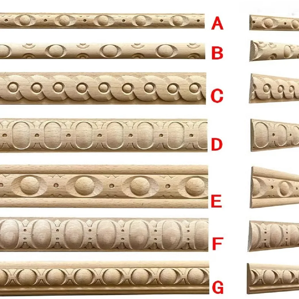 

Solid Wood Decorative Thread, Wood Carving Flower, Furniture Decoration, Natural, Original