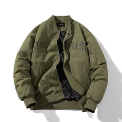 Autumn Winter Men Women Bomber Jacket Embroidery Letter American Jacket Hip Hop Baseball Coat Fashion Vintage Parkas Youth Male
