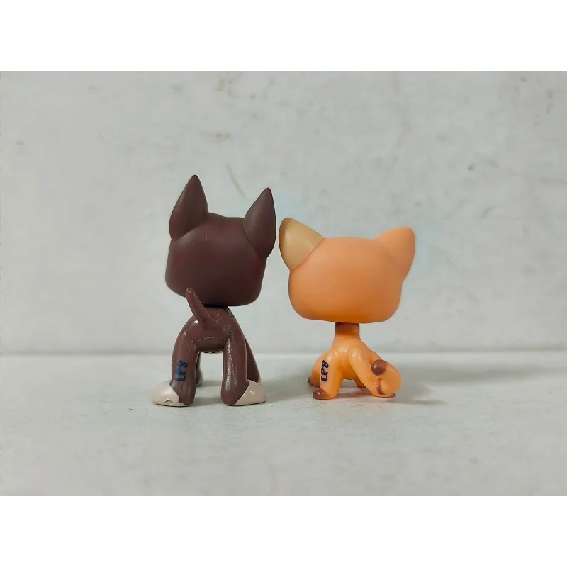 2 teile/los Mini Pet Shop Spielzeug Braun Hund Orange Katze # 1519 # 1643Tier-LPS-Figuren