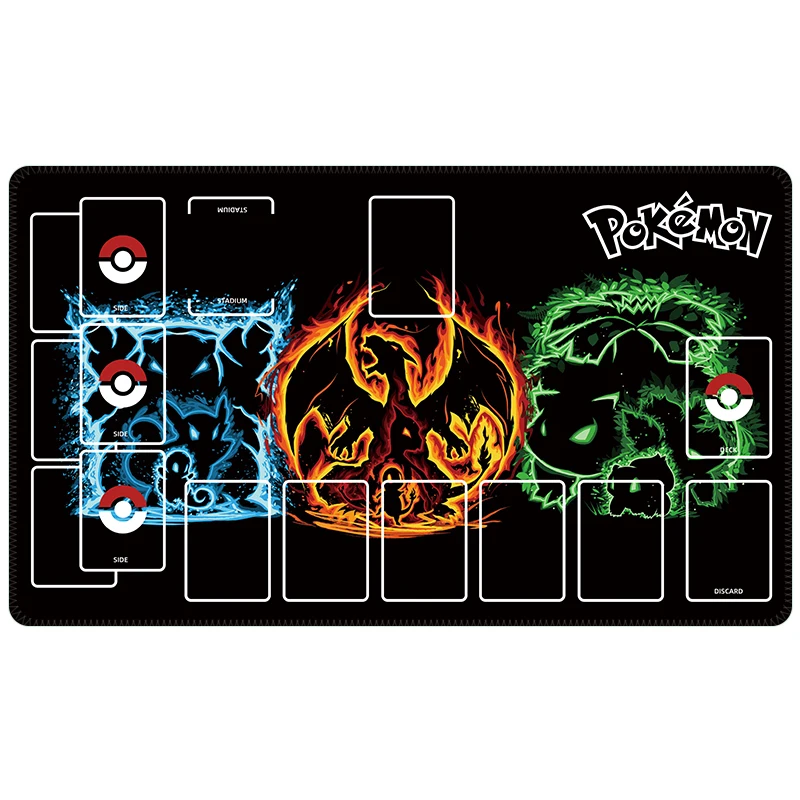 60*35*0.2cm PTCG Pokemon Dedicated GAME Card Mat Battle Pikachu Charizard Venusaur Blastoise Gift Toy Anime Table Mat