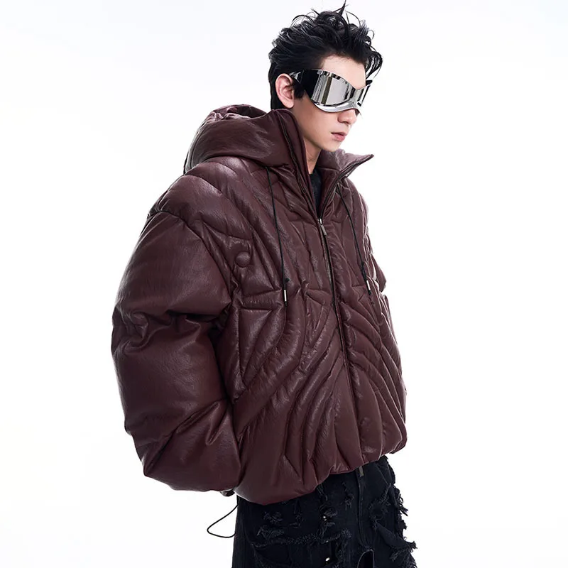 LUZHEN Hooded Padded Jackets Men\'s Winter Warm Casual Trendy Korean Streetwear Winter Cold Coat 2024 Popular Clothing LZ7318